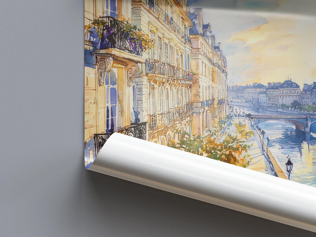 Bordeaux Watercolor Poster Bordeaux Travel Print France Wall Art Bordeaux Decor Wine City Scene Riverfront Landscape French View Print