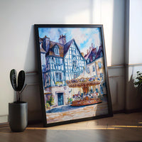 Angers Watercolor Poster Angers Travel Print France Wall Art Angers Decor Chateau Scene Loire Valley City View Historic Architecture Print
