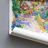 Barcelona Watercolor Poster Barcelona Travel Print Spain Wall Art Barcelona Decor Gaudi Architecture City View Mediterranean Scene Print