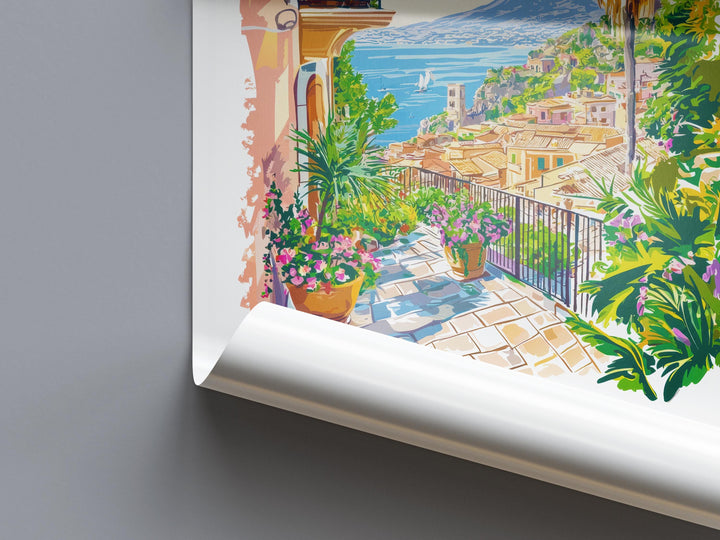 Taormina Watercolor Poster Taormina Sicily Travel Print Wall Art Taormina Decor Italian Town Fine Art Print Taormina Souvenir Gift
