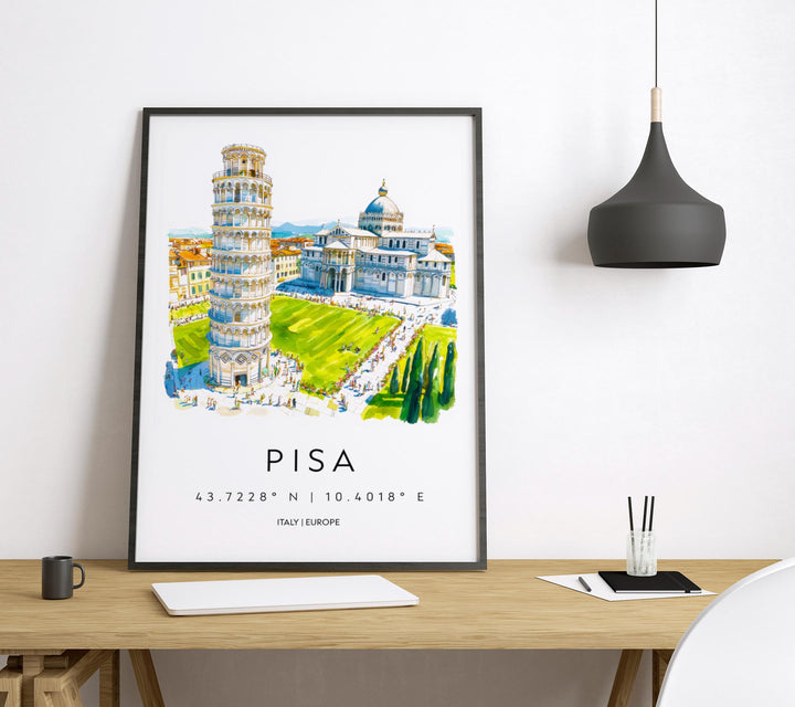 Pisa Travel Print Wall Art Pisa Wall Hanging Home Decor Pisa Gift Art Lovers Italy Art Lover Gift Pisa Print Italy Wall Art Decor