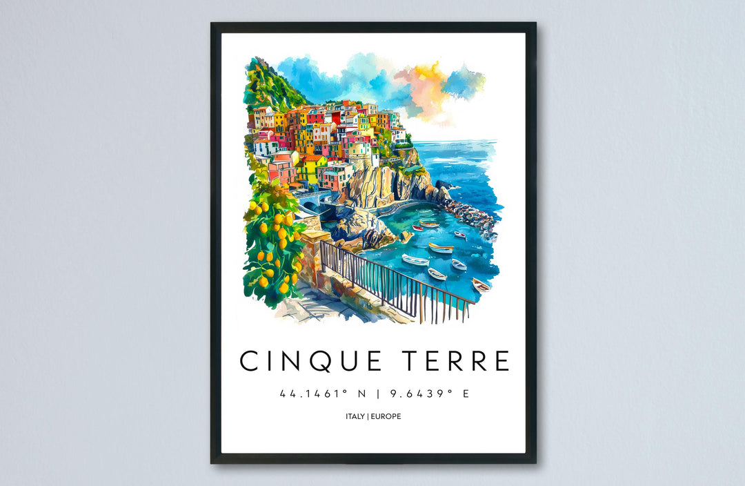 Cinque Terre Watercolor Poster Cinque Terre Italy Travel Print Wall Art Cinque Terre Home Decor Cinque Terre Gift Art Lovers Italy Art