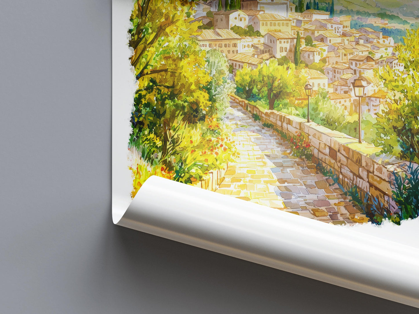 Assisi Watercolor Poster Assisi Italy Travel Print Wall Art Assisi Home Decor Assisi Gift Art Lovers Italy Art Assisi Saint Francis