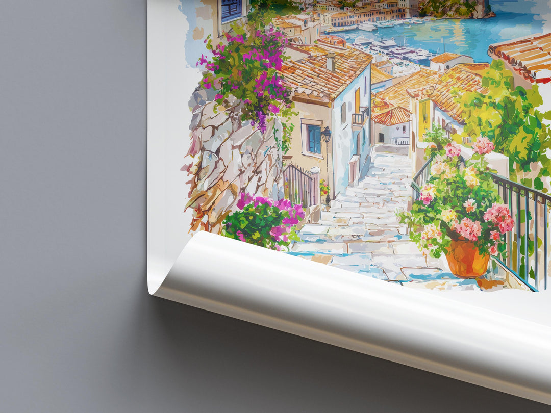 Nafplio Watercolor Poster Nafplio Greece Travel Print Wall Art Nafplio Home Decor Nafplio Gift Art Lovers Greece Art Nafplio Castle