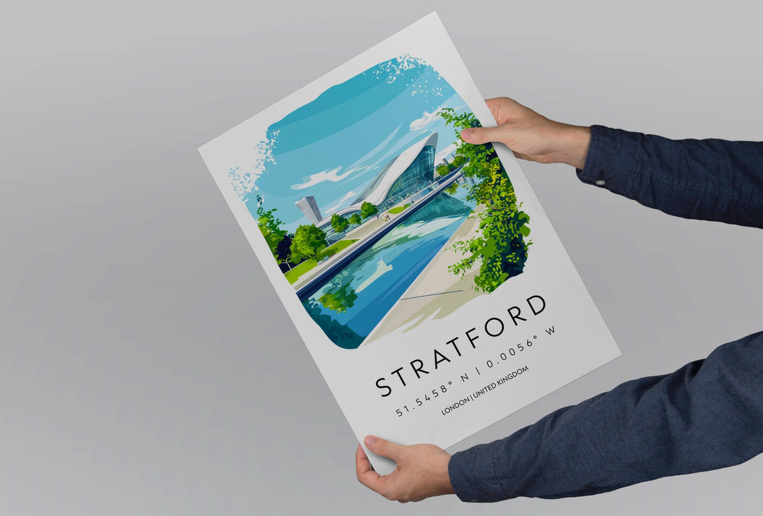 Stratford Watercolor Poster Stratford England Travel Print Wall Art Stratford Home Decor Stratford Gift Art Lovers UK Shakespeare