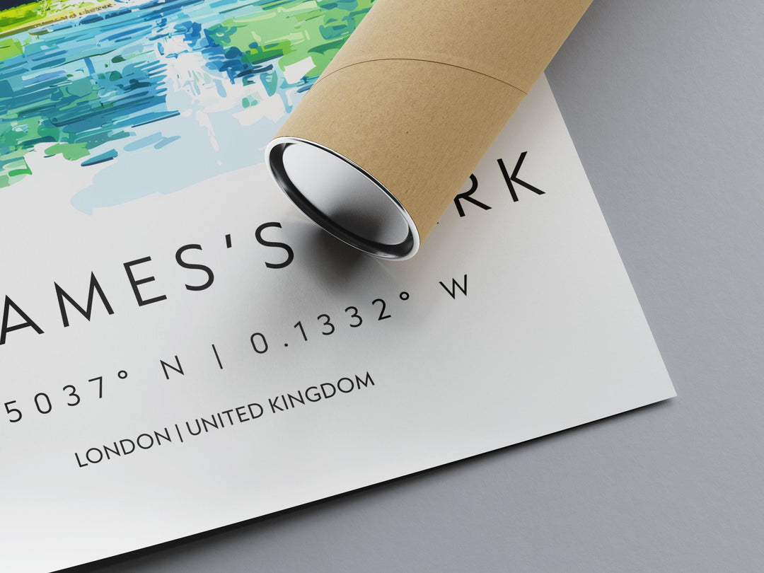 St James Park Watercolor Poster St James Park London Travel Print Wall Art St James Park Home Decor St James Park Gift Art Lovers UK Park