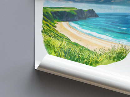 Sandwood Bay Watercolor Poster Sandwood Bay Scotland Travel Print Wall Art Sandwood Bay Home Decor Sandwood Bay Gift Art Lovers Wild Beach