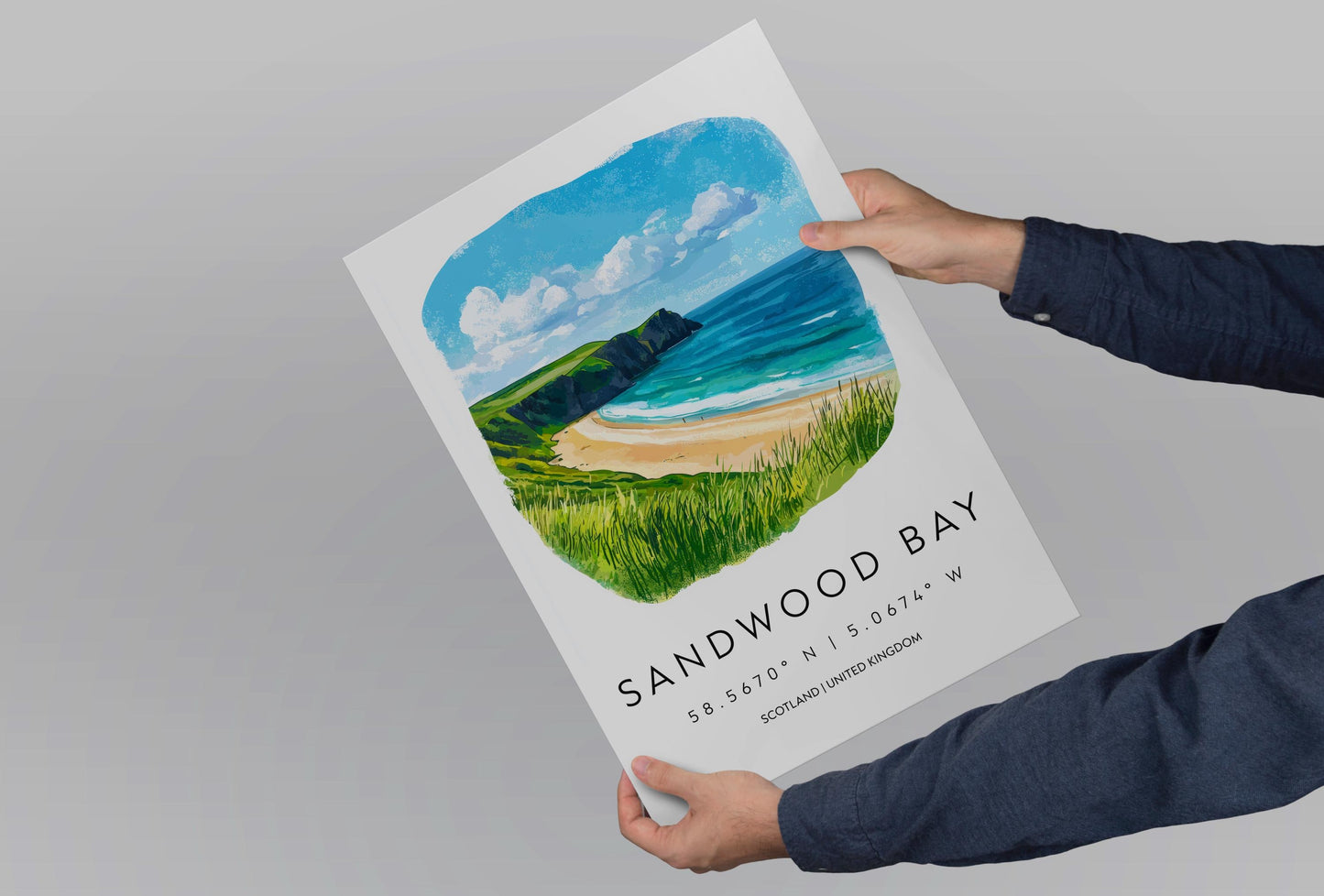 Sandwood Bay Watercolor Poster Sandwood Bay Scotland Travel Print Wall Art Sandwood Bay Home Decor Sandwood Bay Gift Art Lovers Wild Beach