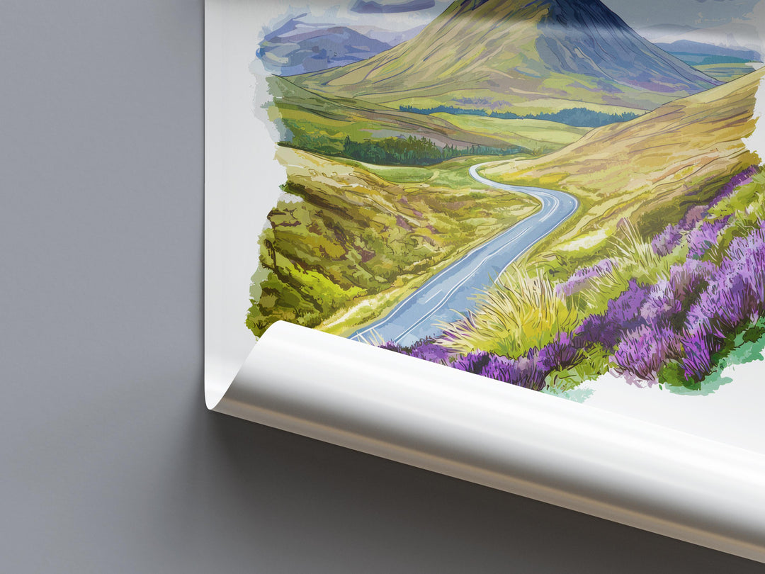 North Coast 500 Watercolor Poster North Coast 500 Scotland Travel Print Wall Art NC500 Home Decor NC500 Gift Art Lovers Scottish Highlands