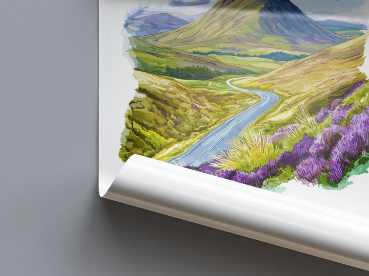 North Coast 500 Watercolor Poster North Coast 500 Scotland Travel Print Wall Art NC500 Home Decor NC500 Gift Art Lovers Scottish Highlands