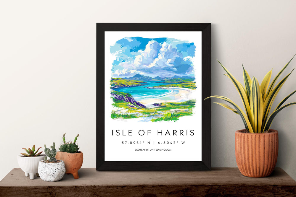 Isle of Harris Watercolor Poster Isle of Harris Scotland Travel Print Wall Art Isle of Harris Home Decor Isle of Harris Gift Art Lovers