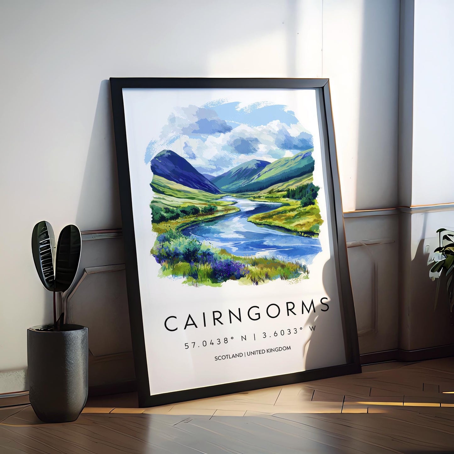 Cairngorms Watercolor Poster Cairngorms Scotland Travel Print Wall Art Cairngorms Home Decor Cairngorms Gift Art Lovers Highlands
