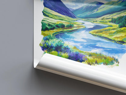 Cairngorms Watercolor Poster Cairngorms Scotland Travel Print Wall Art Cairngorms Home Decor Cairngorms Gift Art Lovers Highlands
