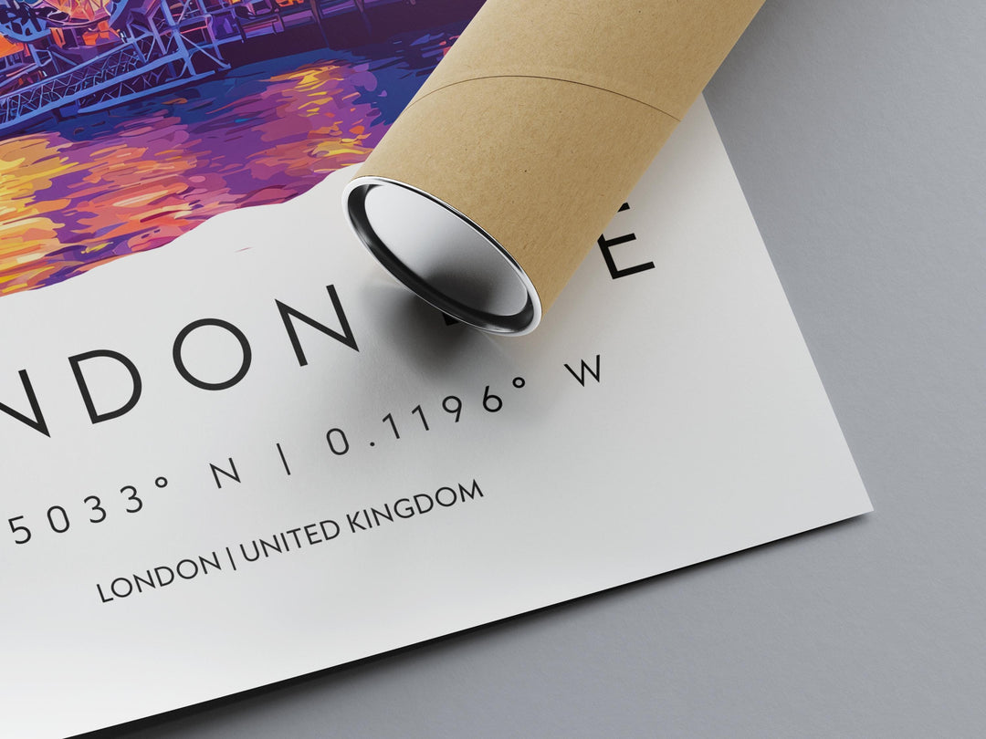 London Eye Watercolor Poster London Eye London Travel Print Wall Art London Eye Home Decor London Eye Gift Art Lovers UK Landmark