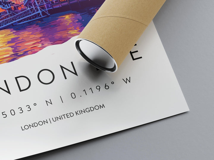 London Eye Watercolor Poster London Eye London Travel Print Wall Art London Eye Home Decor London Eye Gift Art Lovers UK Landmark