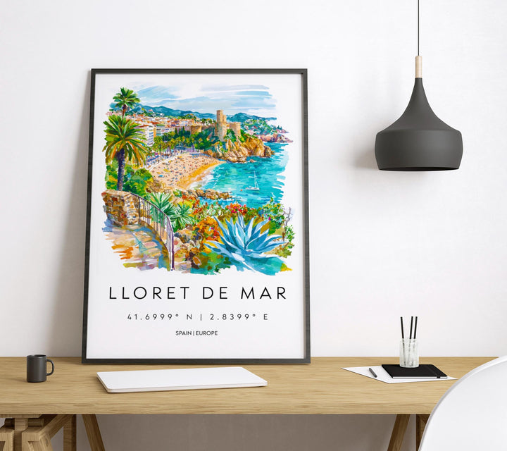 Lloret de Mar Watercolor Poster Lloret de Mar Spain Travel Print Wall Art Lloret de Mar Home Decor Lloret de Mar Gift Art Lovers Spain Art