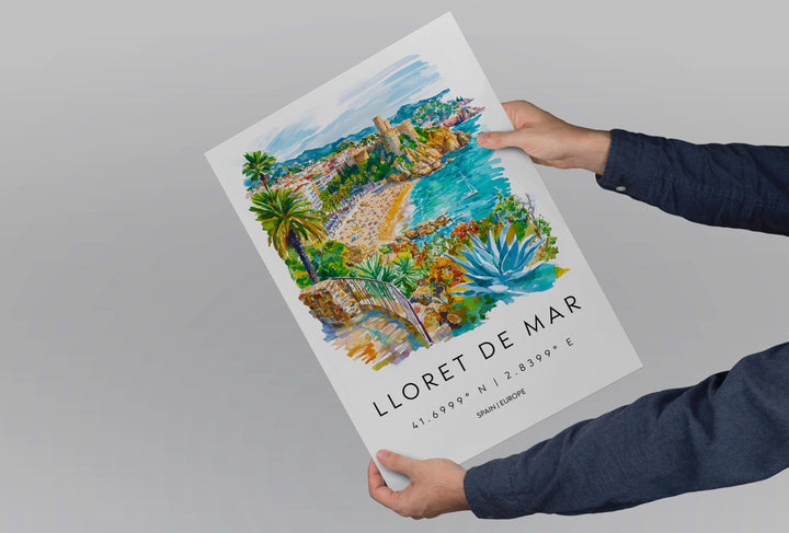 Lloret de Mar Watercolor Poster Lloret de Mar Spain Travel Print Wall Art Lloret de Mar Home Decor Lloret de Mar Gift Art Lovers Spain Art
