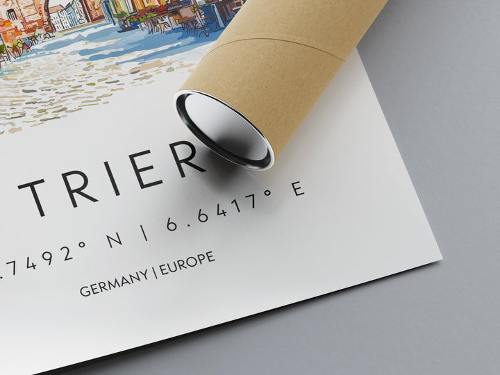 Trier Watercolor Poster Trier Germany Travel Print Wall Art Trier Home Decor Trier Gift Art Lovers Germany Art Trier Roman City