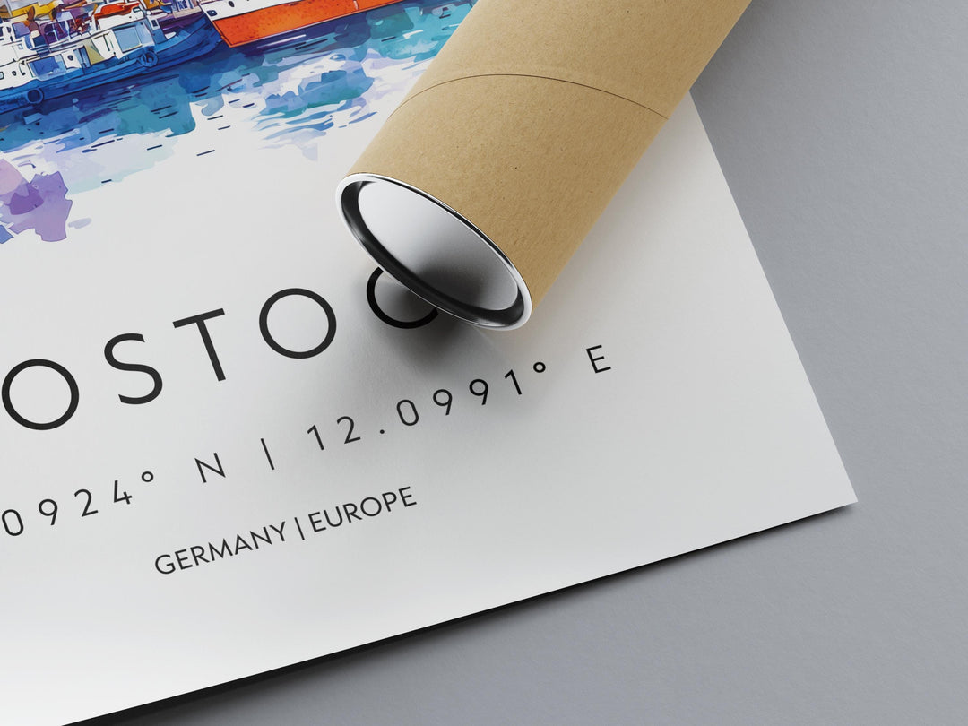 Rostock Watercolor Poster Rostock Germany Travel Print Wall Art Rostock Home Decor Rostock Gift Art Lovers Germany Art Rostock Hanseatic
