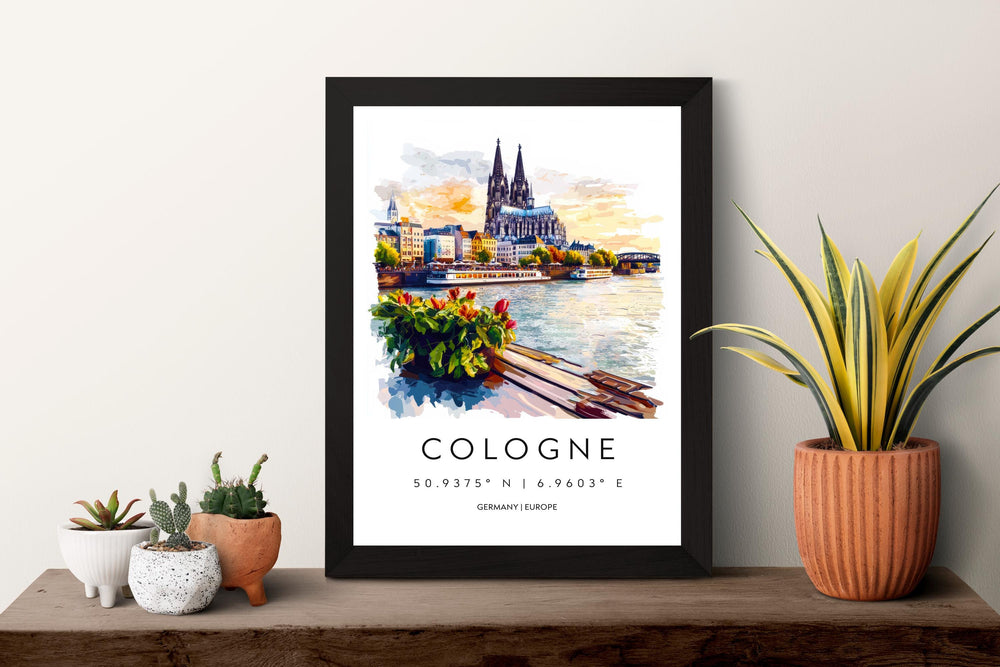 Cologne Watercolor Poster Cologne Germany Travel Print Wall Art Cologne Home Decor Cologne Gift Art Lovers Germany Art Cologne Cathedral