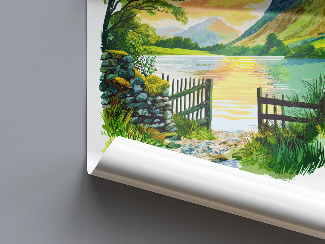 Loweswater Watercolor Poster Loweswater Lake District Travel Print Wall Art Loweswater Home Decor Loweswater Gift Art Lovers UK Lake