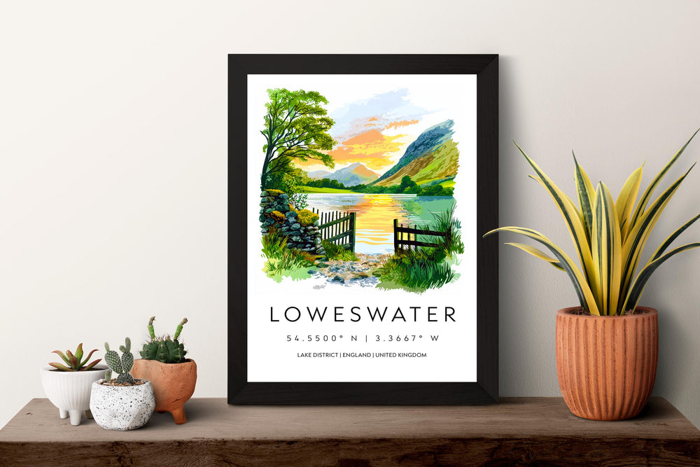 Loweswater Watercolor Poster Loweswater Lake District Travel Print Wall Art Loweswater Home Decor Loweswater Gift Art Lovers UK Lake