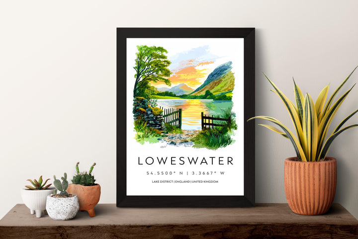 Loweswater Watercolor Poster Loweswater Lake District Travel Print Wall Art Loweswater Home Decor Loweswater Gift Art Lovers UK Lake