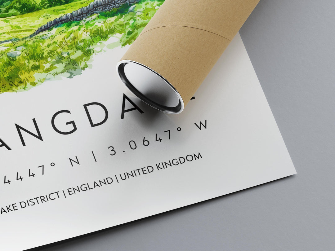 Langdale Watercolor Poster Langdale Lake District Travel Print Wall Art Langdale Home Decor Langdale Gift Art Lovers UK Valley