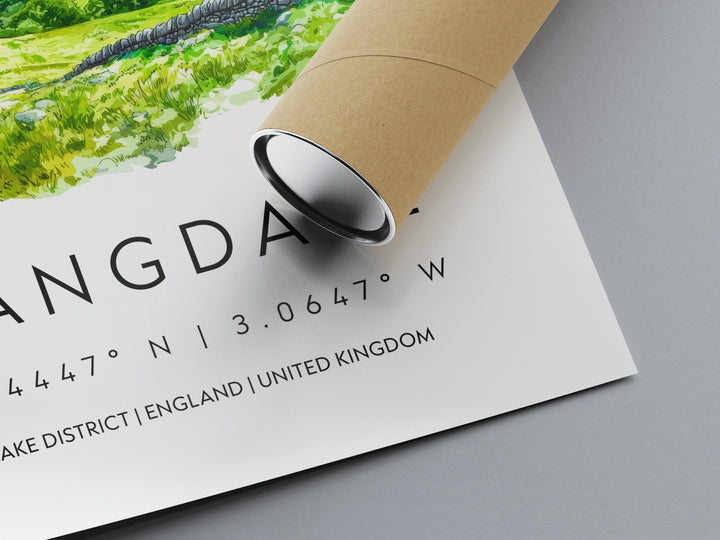 Langdale Watercolor Poster Langdale Lake District Travel Print Wall Art Langdale Home Decor Langdale Gift Art Lovers UK Valley