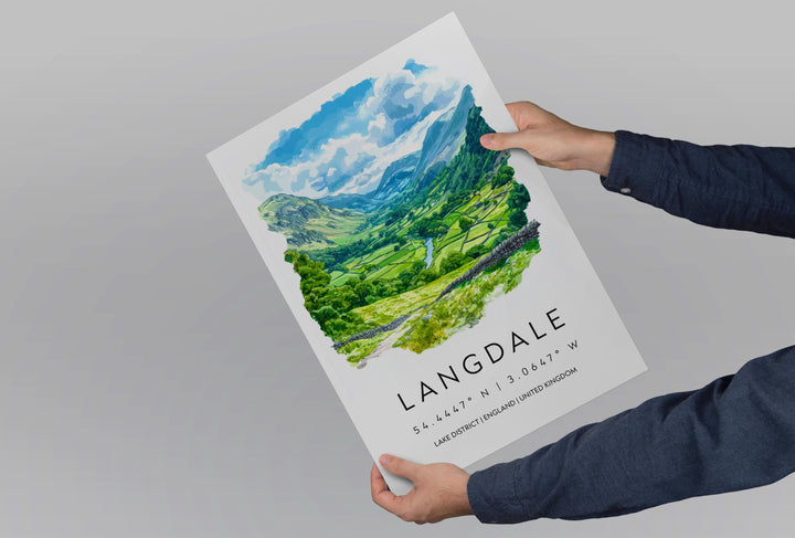 Langdale Watercolor Poster Langdale Lake District Travel Print Wall Art Langdale Home Decor Langdale Gift Art Lovers UK Valley