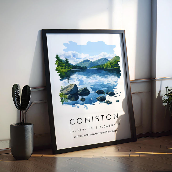 Coniston Watercolor Poster Coniston Lake District Travel Print Wall Art Coniston Home Decor Coniston Gift Art Lovers UK Lake