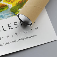Ambleside Watercolor Poster Ambleside Lake District Travel Print Wall Art Ambleside Home Decor Ambleside Gift Art Lovers UK Village
