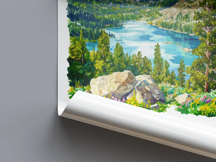 Mammoth Lakes Watercolor Poster Mammoth Lakes California Travel Print Wall Art Mammoth Lakes Home Decor Mammoth Lakes Gift Art Lovers