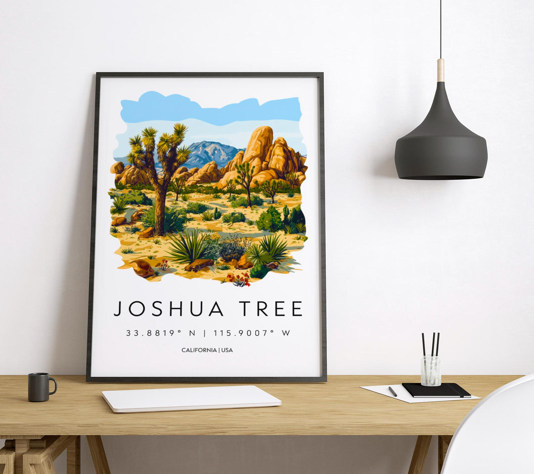 Joshua Tree Watercolor Poster Joshua Tree California Travel Print Wall Art Joshua Tree Home Decor Joshua Tree Gift Art Lovers Desert Park