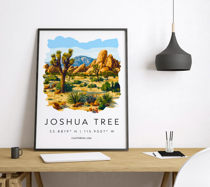 Joshua Tree Watercolor Poster Joshua Tree California Travel Print Wall Art Joshua Tree Home Decor Joshua Tree Gift Art Lovers Desert Park