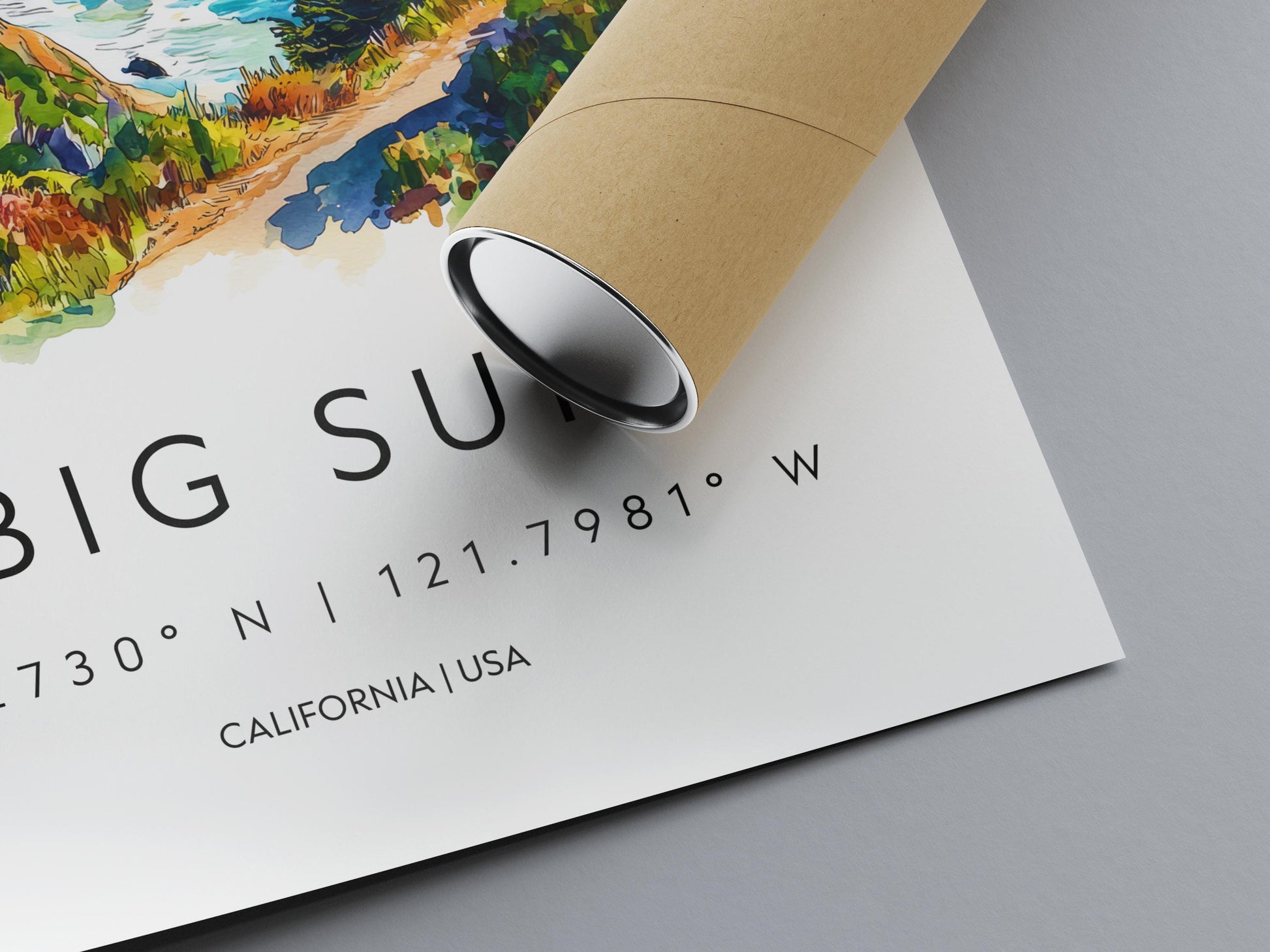 Big Sur Watercolor Poster Big Sur California Travel Print Wall Art Big Sur Home Decor Big Sur Gift Art Lovers California Coast