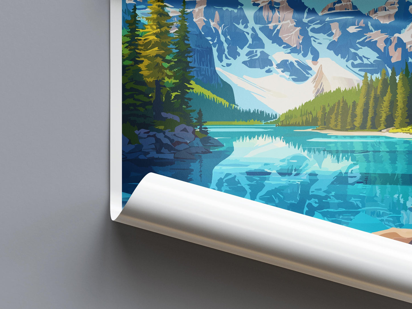 Banff Travel Poster Canada Wall Art Mountains Lake Print Nature Decor Canada Gift Souvenir Scene North America Alpine Art