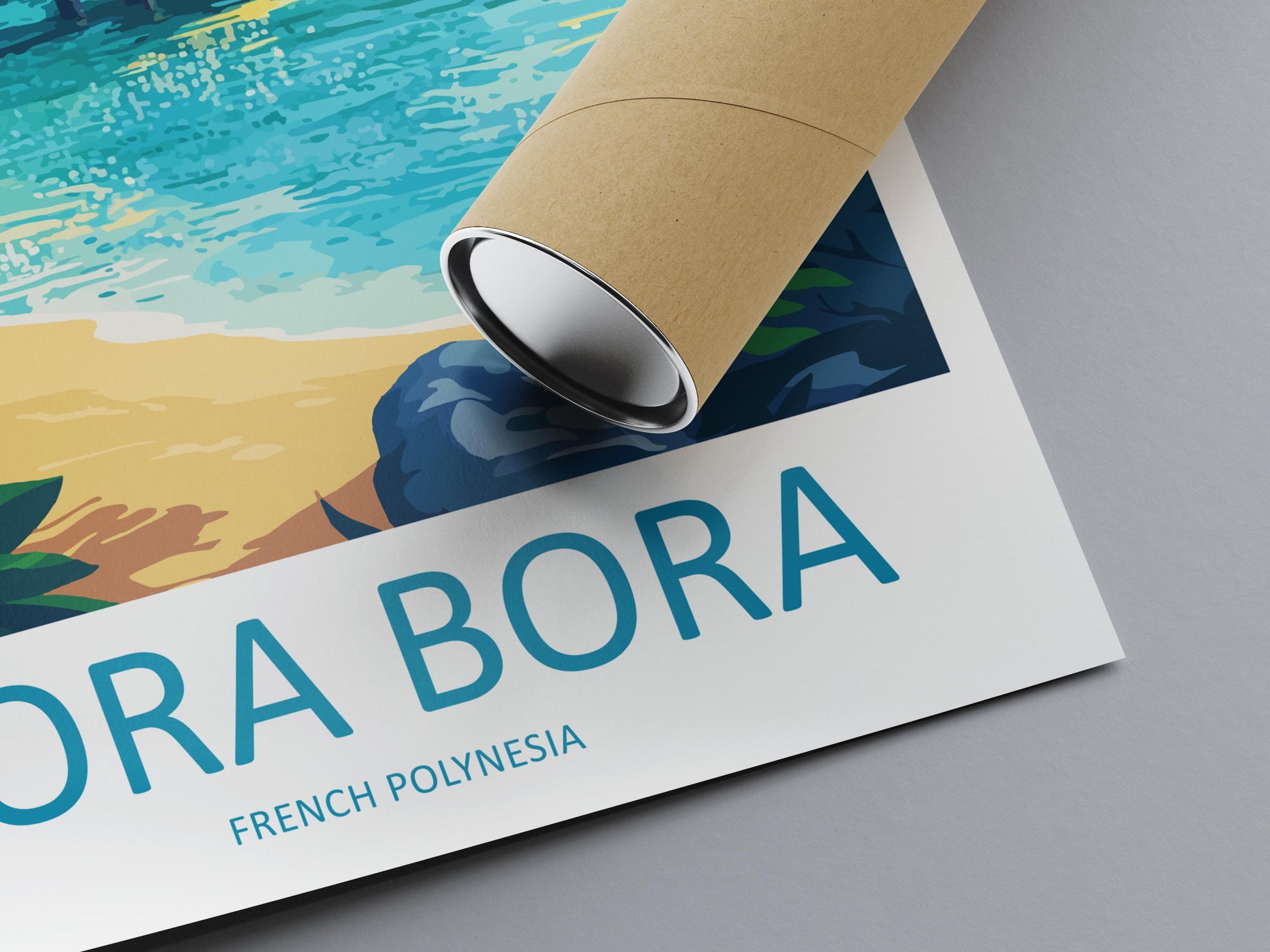 Bora Bora Travel Poster French Polynesia Wall Art Lagoon Beach Print Nature Decor Pacific Gift Souvenir Scene Oceania Tropical Art