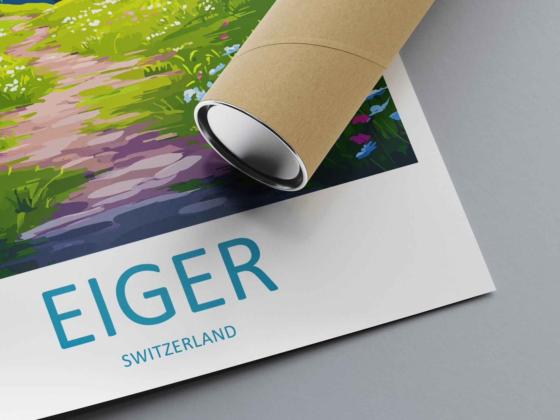 Eiger Travel Poster Switzerland Wall Art Mountain Alpine Print Nature Decor Swiss Gift Souvenir Scene Europe Peak Art