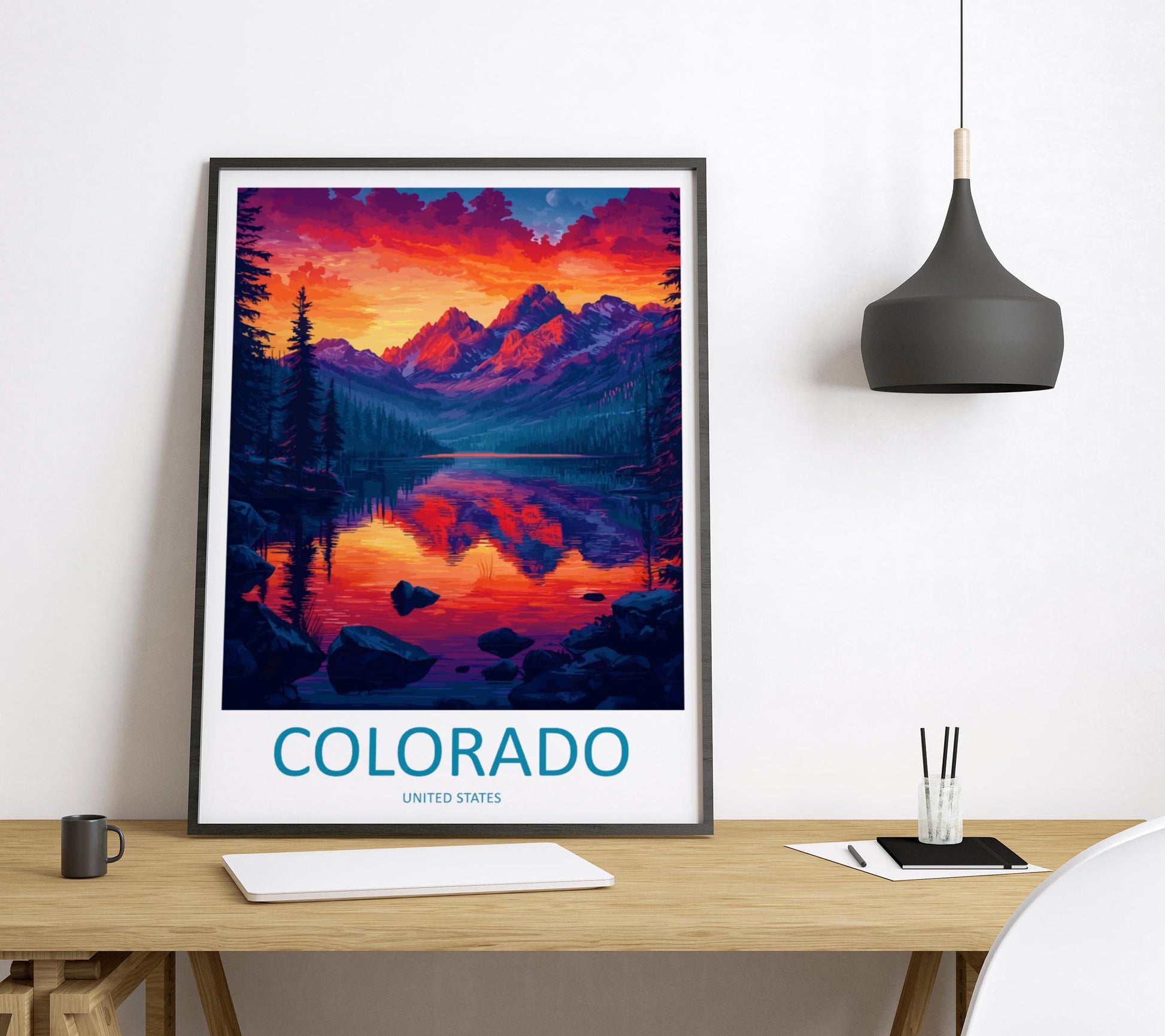Colorado Travel Poster USA Wall Art Mountain Landscape Print Nature Decor US Gift Souvenir Scene North America Alpine Art