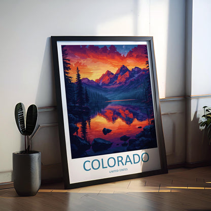 Colorado Travel Poster USA Wall Art Mountain Landscape Print Nature Decor US Gift Souvenir Scene North America Alpine Art