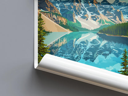 Canada Travel Poster North America Wall Art Maple Leaf Landscape Print Nature Decor Canada Gift Souvenir Scene Iconic Landmark Art