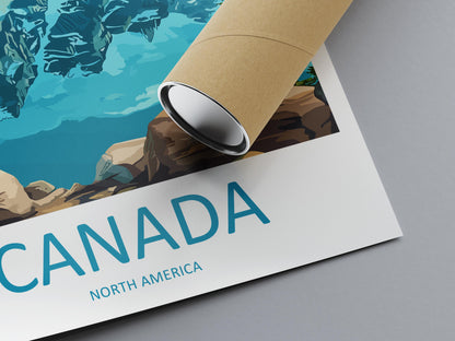 Canada Travel Poster North America Wall Art Maple Leaf Landscape Print Nature Decor Canada Gift Souvenir Scene Iconic Landmark Art
