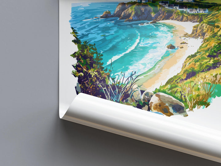St Agnes Watercolor Poster St Agnes Cornwall Travel Print Wall Art St Agnes Home Decor St Agnes Gift Art Lovers UK Coastal Village