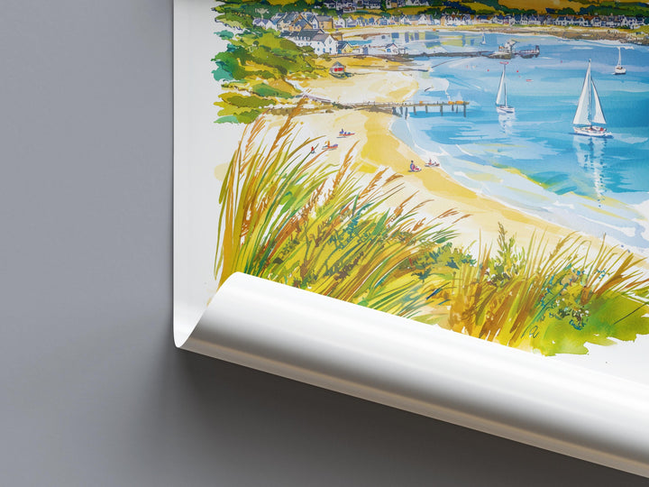 Rock Cornwall Watercolor Poster Rock Cornwall Travel Print Wall Art Rock Home Decor Rock Gift Art Lovers UK Estuary View