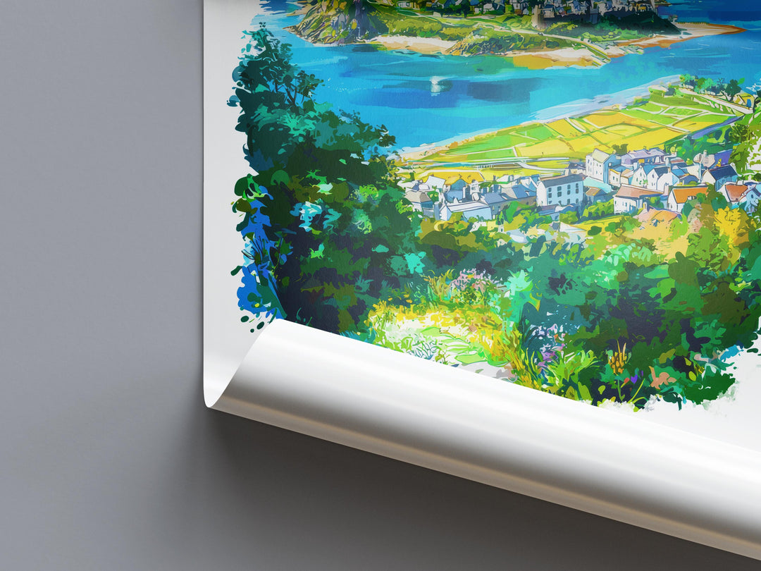 Looe Watercolor Poster Looe Cornwall Travel Print Wall Art Looe Home Decor Looe Gift Art Lovers UK Fishing Town