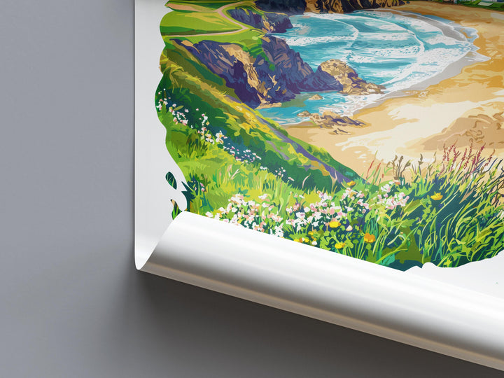 Bude Watercolor Poster Bude Cornwall Travel Print Wall Art Bude Home Decor Bude Gift Art Lovers UK Surf Town