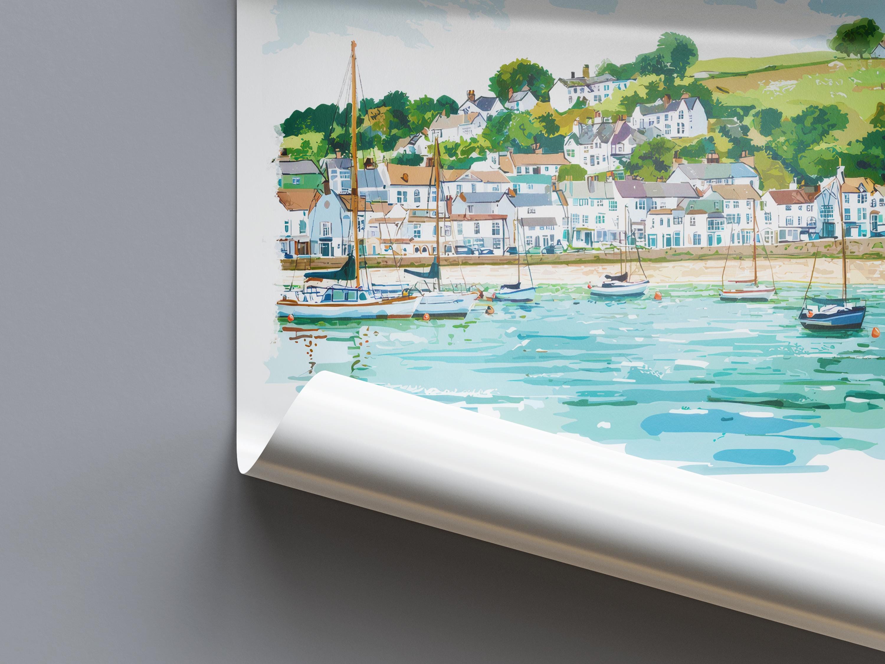 Appledore Watercolor Poster Appledore Devon Travel Print Wall Art Appledore Home Decor Appledore Gift Art Lovers UK Quayside Village