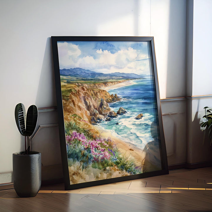Pismo Beach Watercolor Poster Pismo Beach California Travel Print Wall Art Pismo Beach Home Decor Pismo Beach Gift Art Lovers Beach
