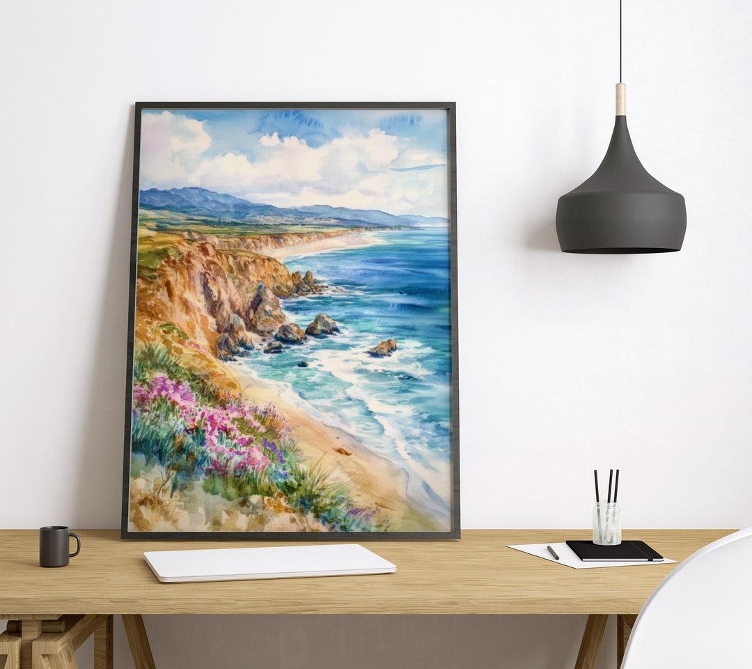 Pismo Beach Watercolor Poster Pismo Beach California Travel Print Wall Art Pismo Beach Home Decor Pismo Beach Gift Art Lovers Beach